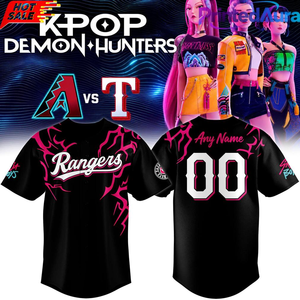 Saja Boys x Texas Rangers Special Baseball Jersey Saja Boys x Texas Rangers Special Baseball Jersey