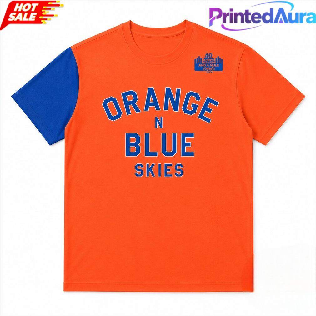 Spike Lee Orange And Blue Skies Knicks Game 4 Tee Spike Lee Orange And Blue Skies Knicks Game 4 Tee