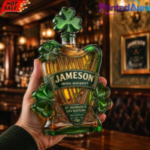 St. Patrick Day Jameson Limited Edition Celtic Harp Irish Whiskey Bottle 1
