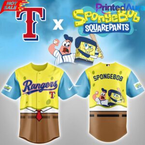 Texas Rangers x SpongeBob Squarepants Night Baseball Jersey