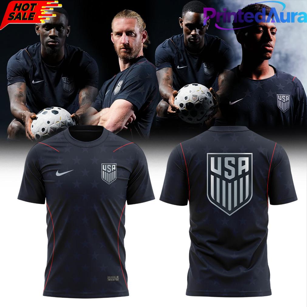 US Soccer 2026 Stripes Match Black Tee US Soccer 2026 Stripes Match Black Tee