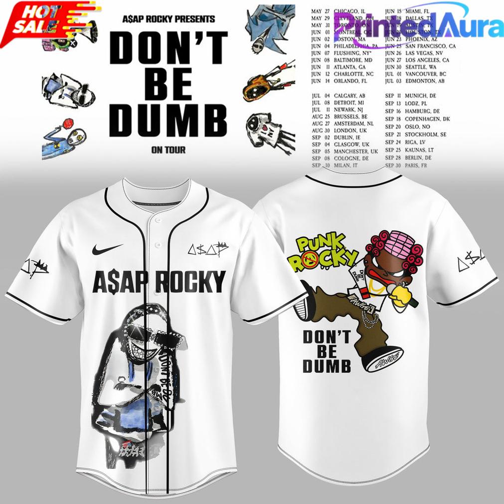 ASAP Rocky DON’T BE DUMB WORLD TOUR 2026 Baseball Jersey ASAP Rocky DON’T BE DUMB WORLD TOUR 2026 Baseball Jersey