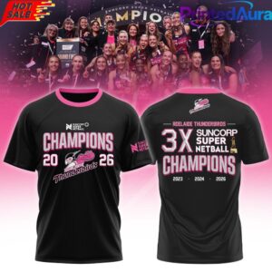 Adelaide Thunderbirds Champions Women’s 2026 Black Edition T-Shirt