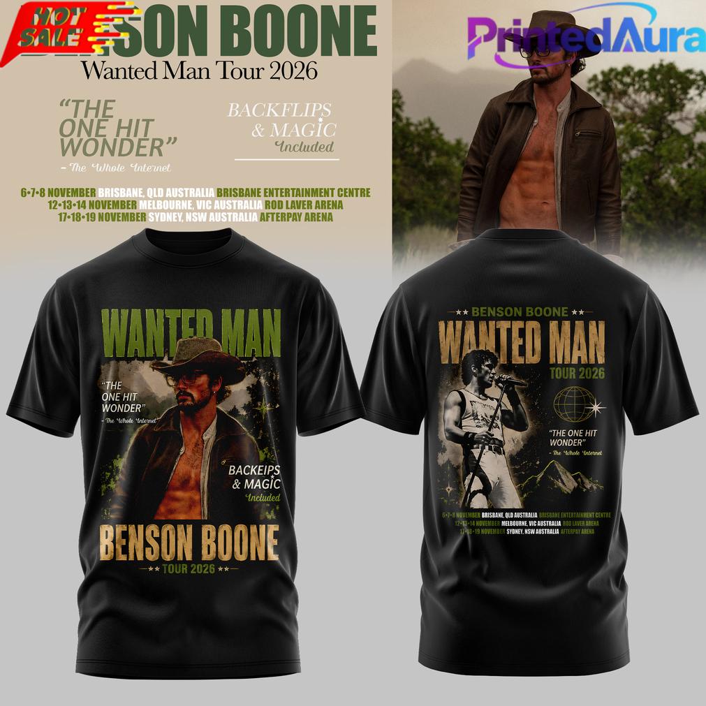 BENSON BOONE WANTED MAN TOUR 2026 T-SHIRT BENSON BOONE WANTED MAN TOUR 2026 T-SHIRT