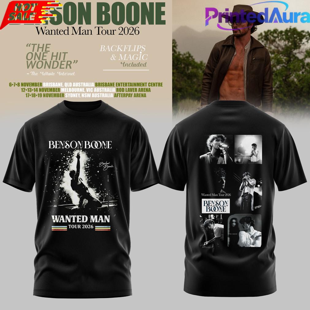 BENSON BOONE WANTED MAN TOUR 2026 T-SHIRT BENSON BOONE WANTED MAN TOUR 2026 T-SHIRT