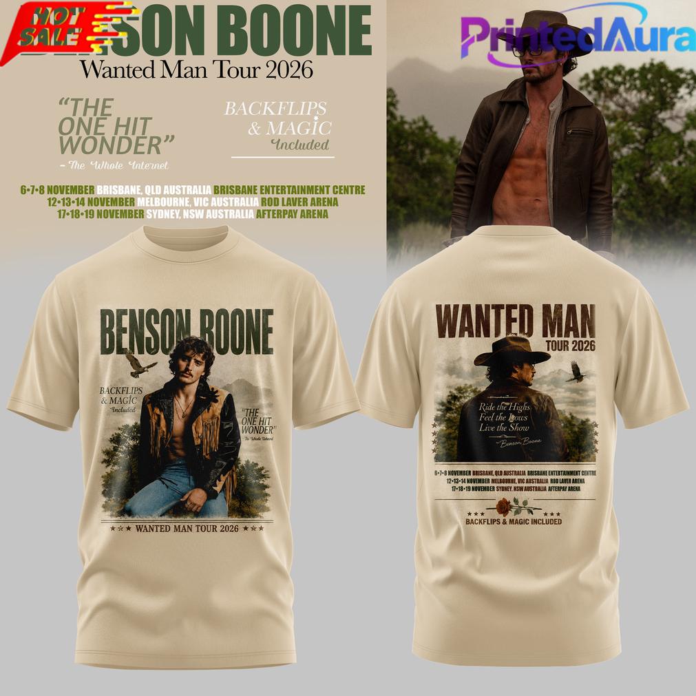 BENSON BOONE WANTED MAN TOUR 2026 T-SHIRT BENSON BOONE WANTED MAN TOUR 2026 T-SHIRT