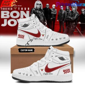 BON JOVI Forever Tour Signature White AJ1 Shoes