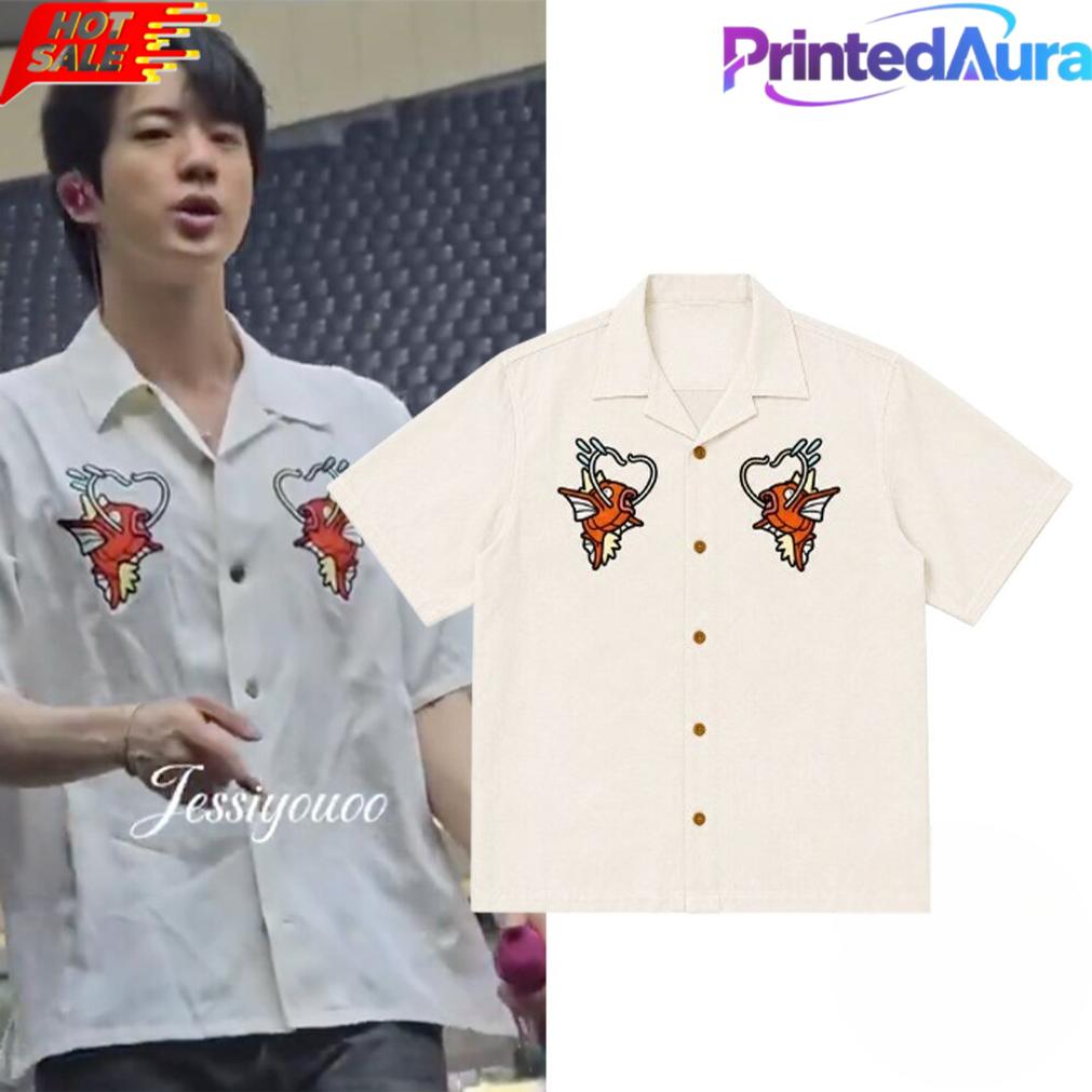 BTS Jin World Tour Arirang London Magikarp Pokemon Hawaiian Shirt BTS Jin World Tour Arirang London Magikarp Pokemon Hawaiian Shirt