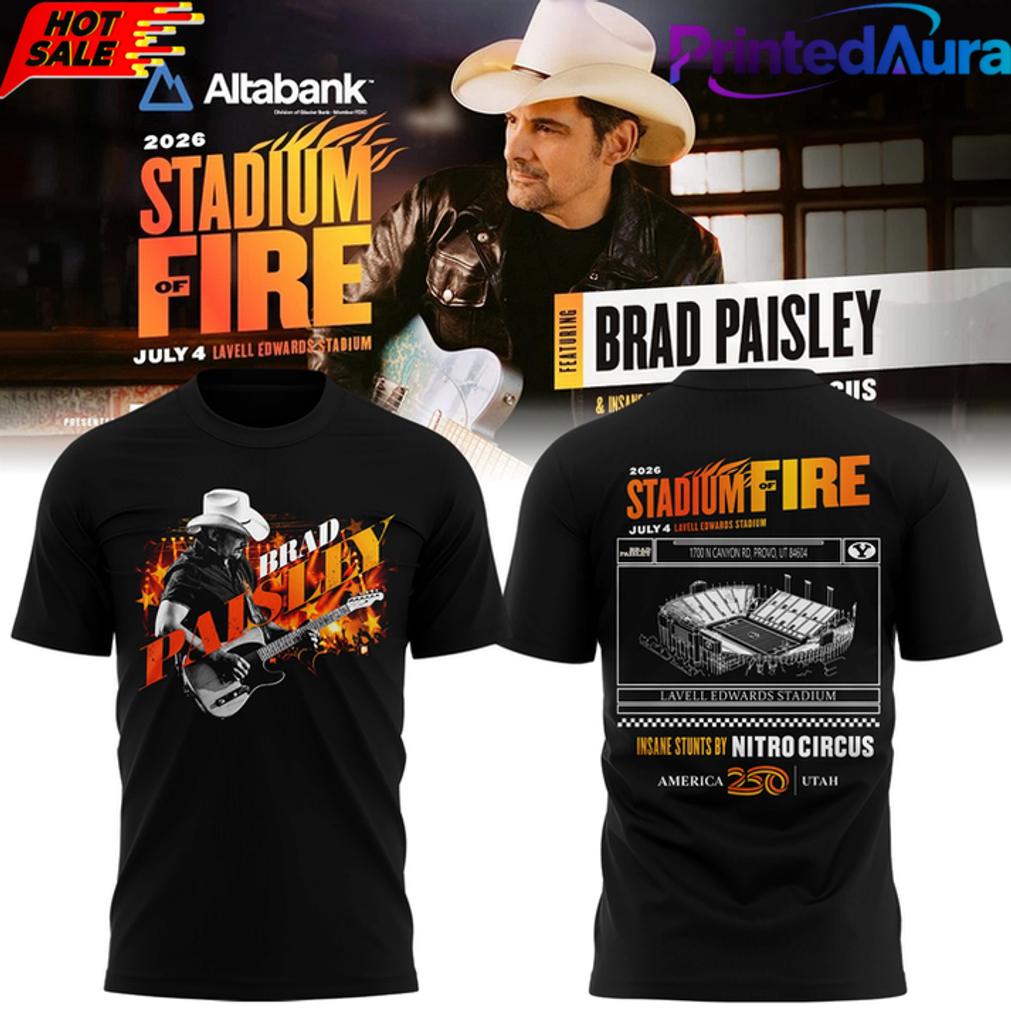 BYU Football x Brad Paisley Stadium of Fire Tour Black Shirt BYU Football x Brad Paisley Stadium of Fire Tour Black Shirt