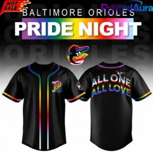 Baltimore Orioles Pride Night All One All Love Rainbow Black Baseball Jersey