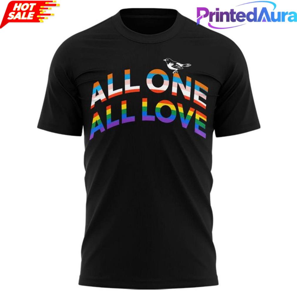 Baltimore Orioles Pride Night ‘All One All Love’ Rainbow Black Tee Baltimore Orioles Pride Night ‘All One All Love’ Rainbow Black Tee