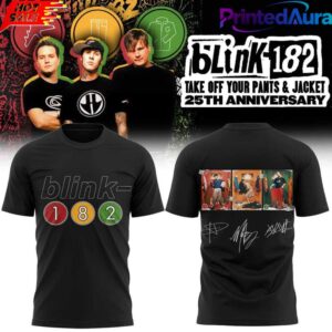 Blink-182 Day Pop-Up 25th album Take Off Your Pants and Jacket Black T-Shirt