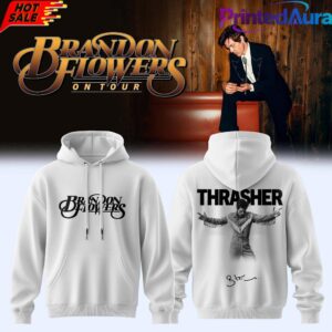 Brandon Flowers On Tour 2026 Signature White Edition Hoodie