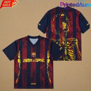 Cactus Jack FC Barcelona Skeleton Retro Football Jersey