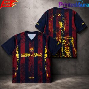 Cactus Jack FC Barcelona Skeleton Retro Football Jersey 1
