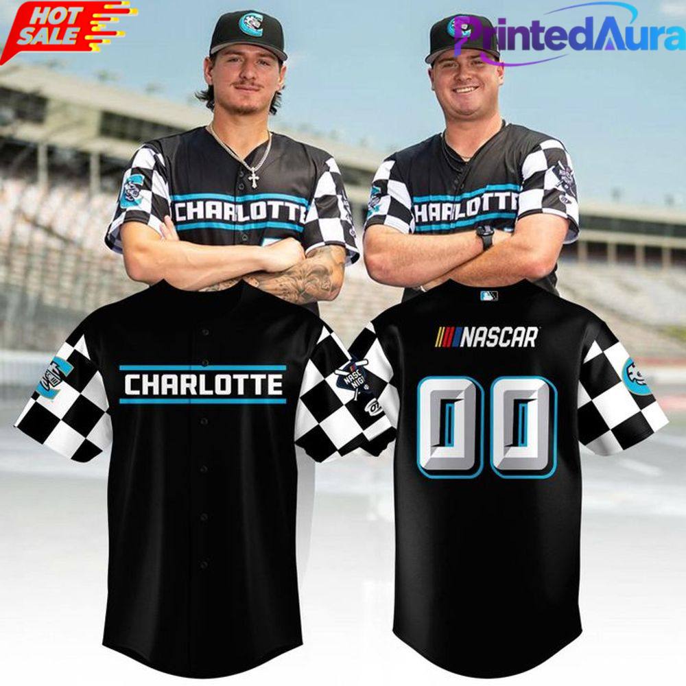 Charlotte Knights x NASCAR Theme 2026 Black Baseball Jersey Charlotte Knights x NASCAR Theme 2026 Black Baseball Jersey