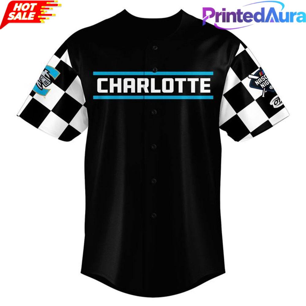 Charlotte Knights x NASCAR Theme 2026 Black Baseball Jersey Charlotte Knights x NASCAR Theme 2026 Black Baseball Jersey