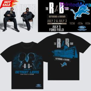 Detroit Lions x Usher Chris Brown The R&B Tour Ford Field Stadium T-Shirt