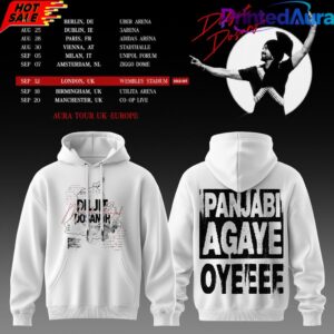 Diljit Dosanjh’s Aura World Tour 2026 White Edition Hoodie