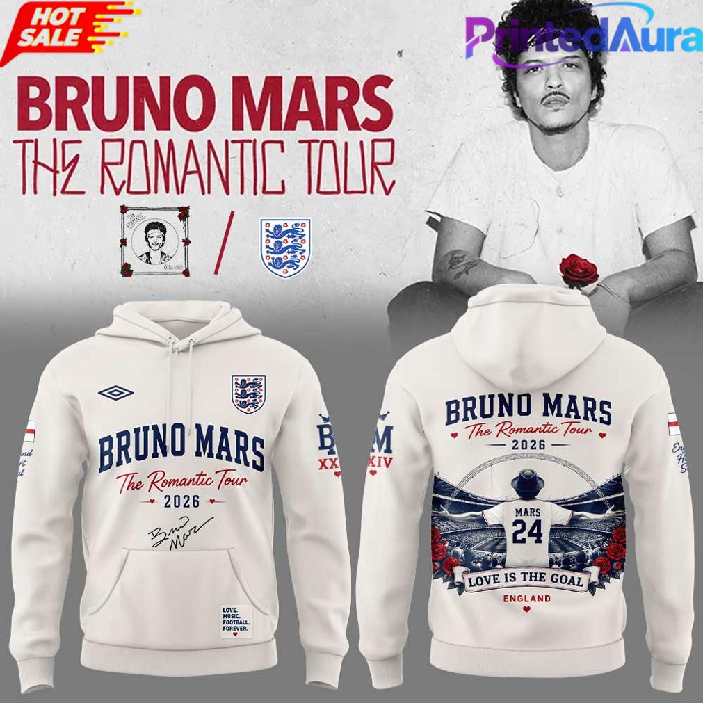 England Football x Bruno Mars The Romantic Tour 2026 Limited Hoodie England Football x Bruno Mars The Romantic Tour 2026 Limited Hoodie