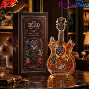 Grateful Dead 60th Anniversary Guitar-shaped Whiskey Bottle