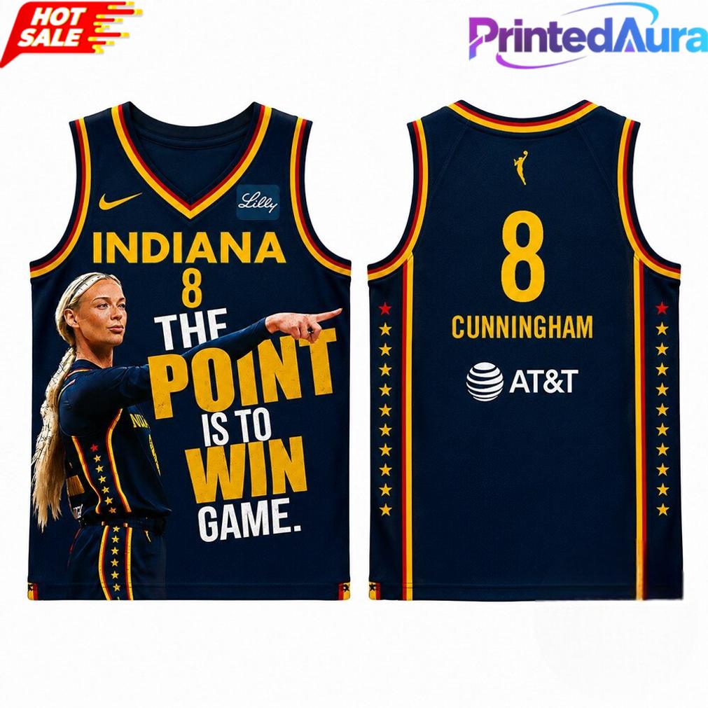 Indiana Fever Sophie Cunningham The Point Is To Win Game Pointing Basketball Jersey Indiana Fever Sophie Cunningham The Point Is To Win Game Pointing Basketball Jersey