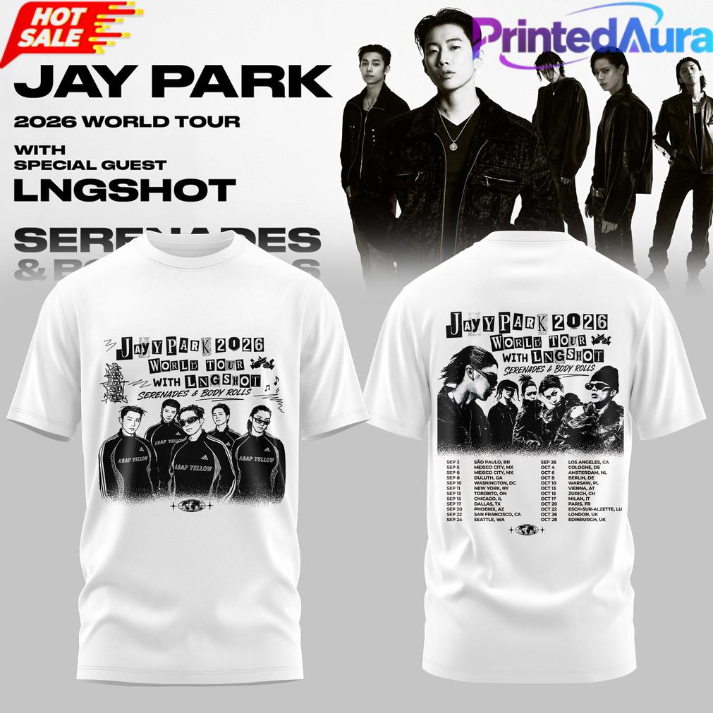 Jay Park World Tour 2026 Serenades & Body Rolls White Edition Tee Jay Park World Tour 2026 Serenades & Body Rolls White Edition Tee