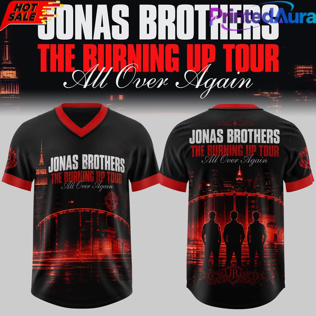 Jonas Brothers The Burning Up Tour All Over Again 2026 Edition Football Jersey Jonas Brothers The Burning Up Tour All Over Again 2026 Edition Football Jersey