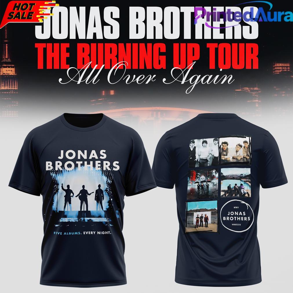 Jonas Brothers The Burning Up Tour All Over Again 2026 Edition Tee Jonas Brothers The Burning Up Tour All Over Again 2026 Edition Tee