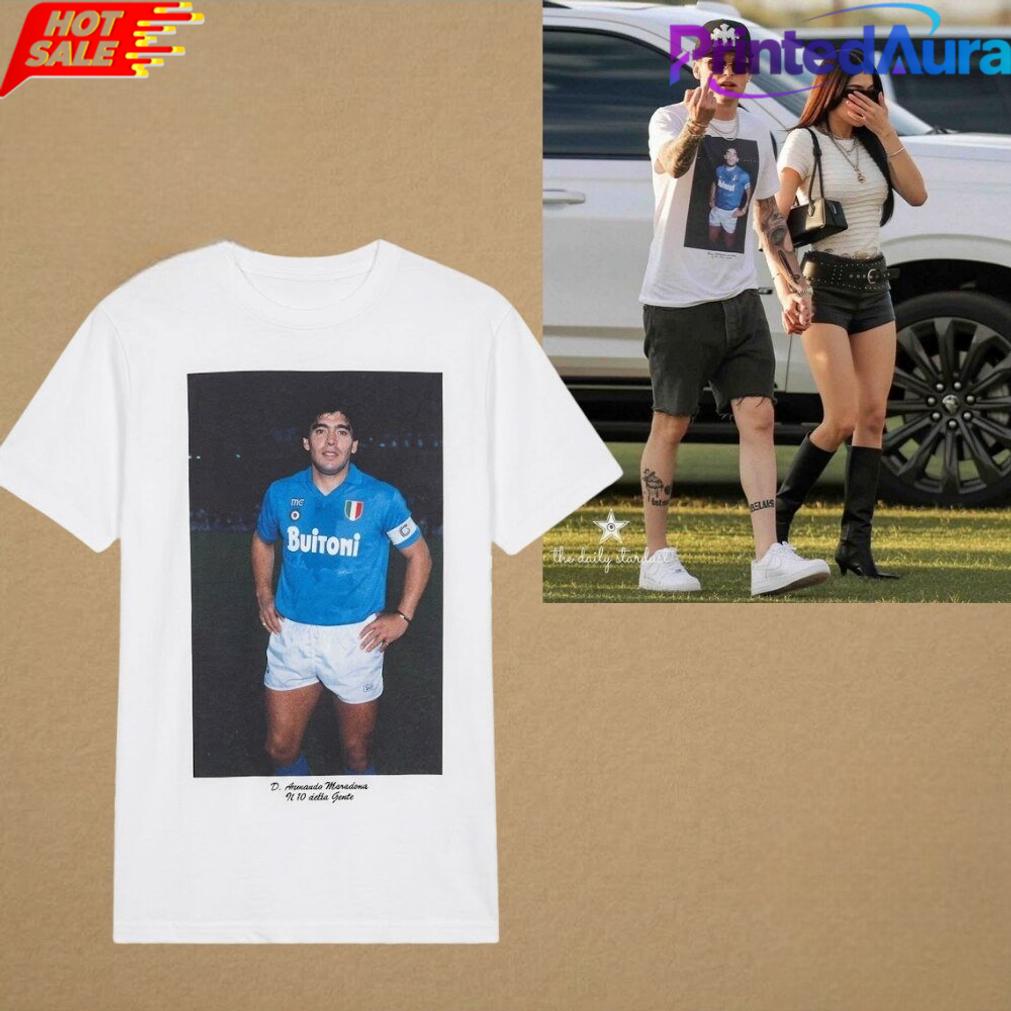 Kenia Os and Peso Pluma wear Maradona Graphic Tee Kenia Os and Peso Pluma wear Maradona Graphic Tee
