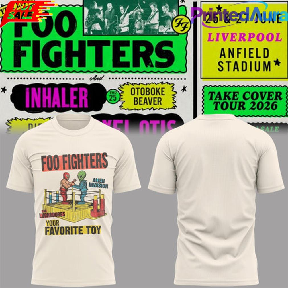 Foo Fighters Take Cover Tour 2026 T-Shirt 2D Foo Fighters Take Cover Tour 2026 T-Shirt 2D