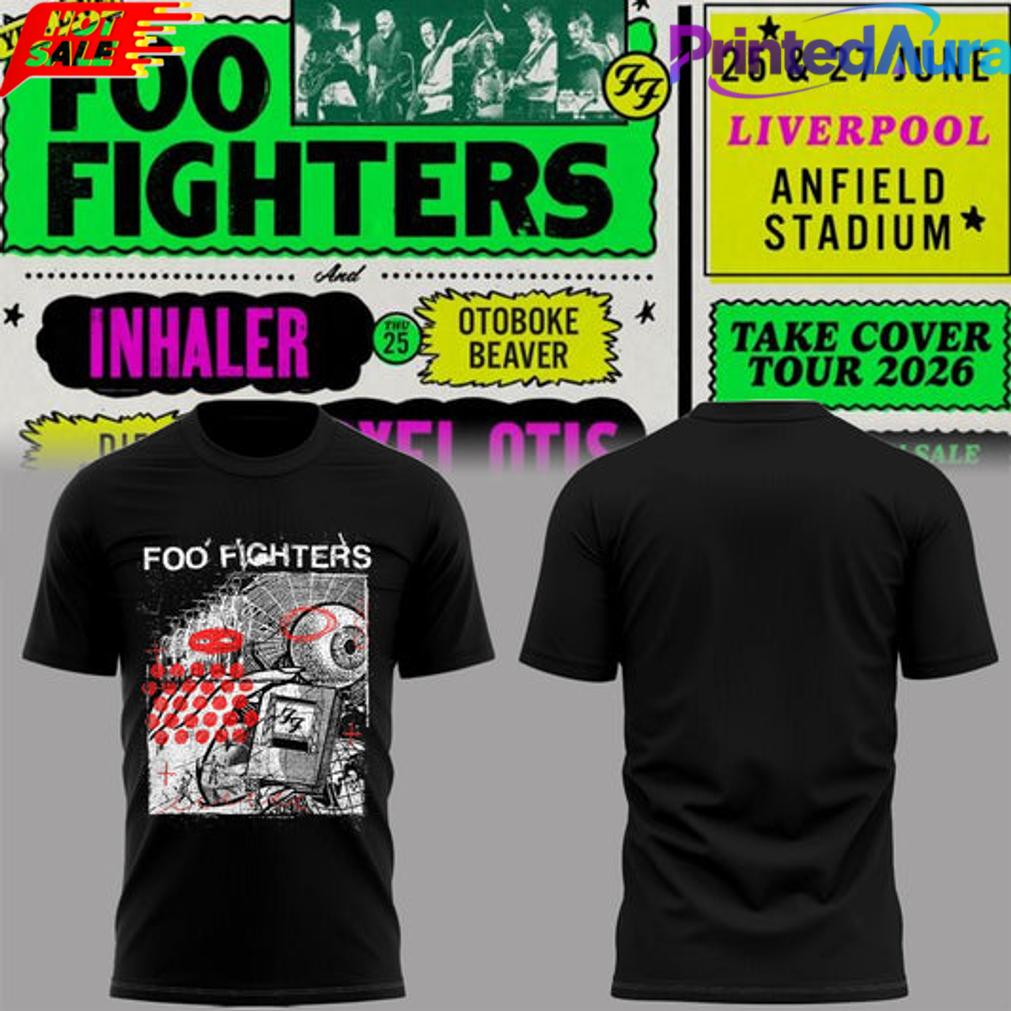Foo Fighters Take Cover Tour 2026 T-Shirt 2D Foo Fighters Take Cover Tour 2026 T-Shirt 2D