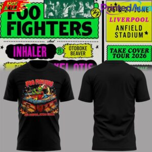 Foo Fighters Take Cover Tour 2026 T-Shirt 2D 4 Limited Edition Take Cover Tour 2026 T-Shirt 2d 4