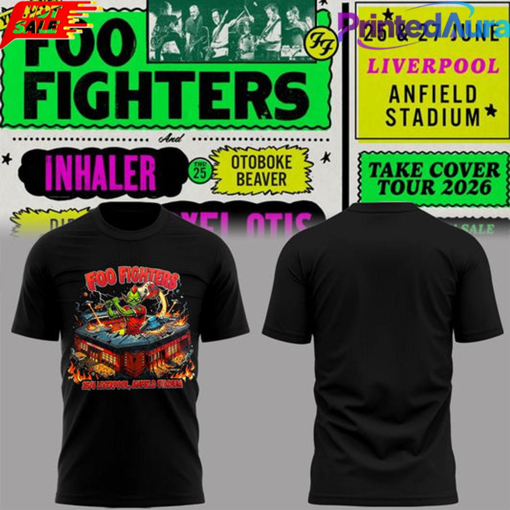 Foo Fighters Take Cover Tour 2026 T-Shirt 2D Foo Fighters Take Cover Tour 2026 T-Shirt 2D