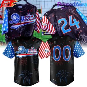 Long Island Ducks Patriotic 4th of July Fireworks Baseball Jersey