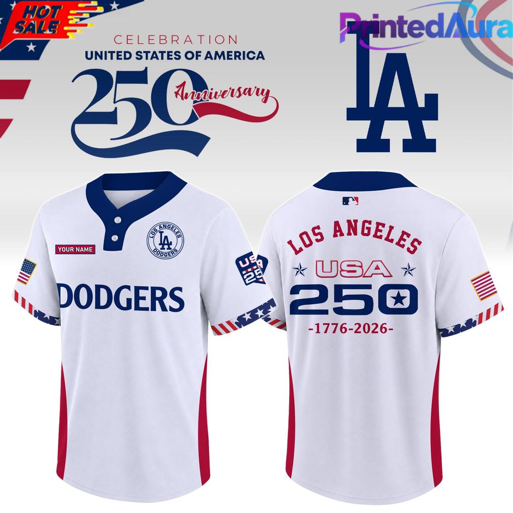Los Angeles Dodgers 250 Anniversary Two Button Baseball Jersey Los Angeles Dodgers 250 Anniversary Two Button Baseball Jersey