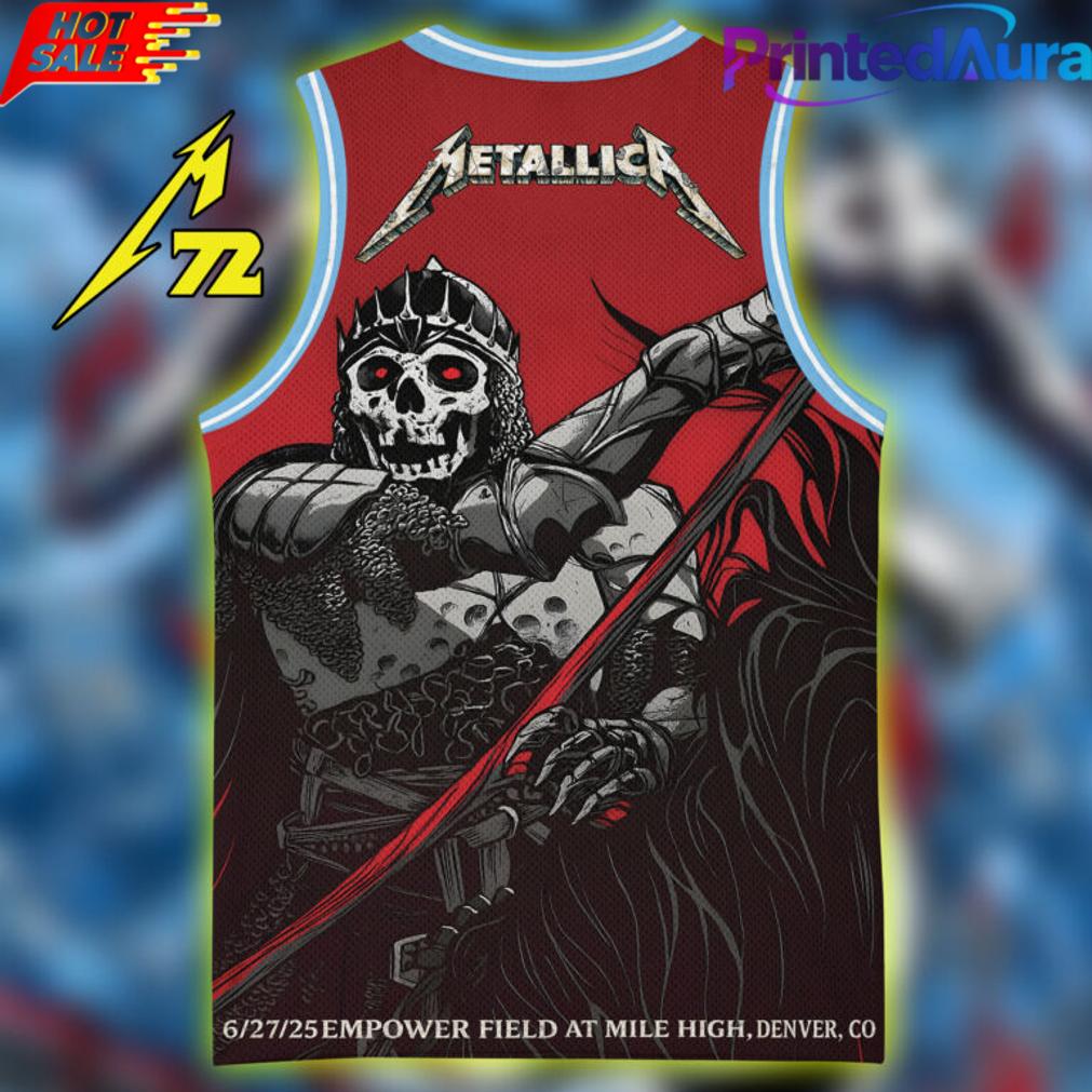 Metallica M72 Basketball Jersey Denver Tour Edition June 27 PopUp Exclusive with Tour Logo Metallica M72 Basketball Jersey Denver Tour Edition June 27 PopUp Exclusive with Tour Logo