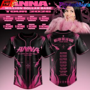 ANNA Million Dollar Babe Tour 2026 Black Baseball Jersey
