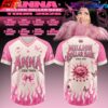 ANNA Million Dollar Babe Tour 2026 White Black Flame Football Jersey ANNA Million Dollar Babe Tour 2026 White Black Flame Football Jersey