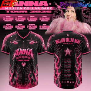 ANNA Million Dollar Babe Tour 2026 White Black Flame Football Jersey