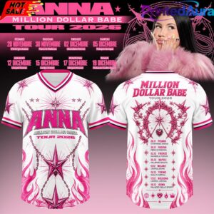 ANNA Million Dollar Babe Tour 2026 White Pink Flame Football Jersey