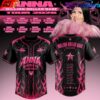 ANNA Million Dollar Babe Tour White Pink Flame Baseball Jersey ANNA Million Dollar Babe Tour White Pink Flame Baseball Jersey
