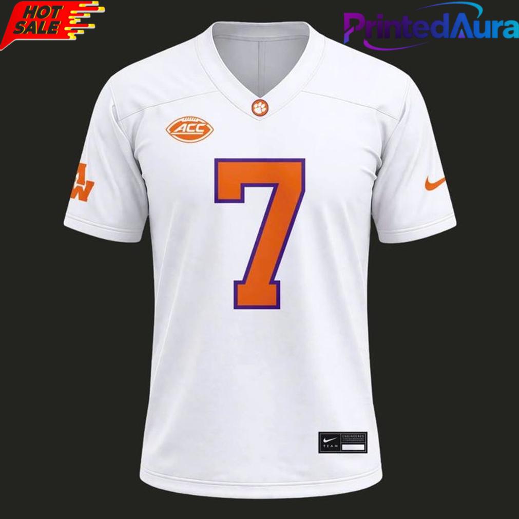 Morgan Wallen x Clemson Tigers White Football Jersey Morgan Wallen x Clemson Tigers White Football Jersey