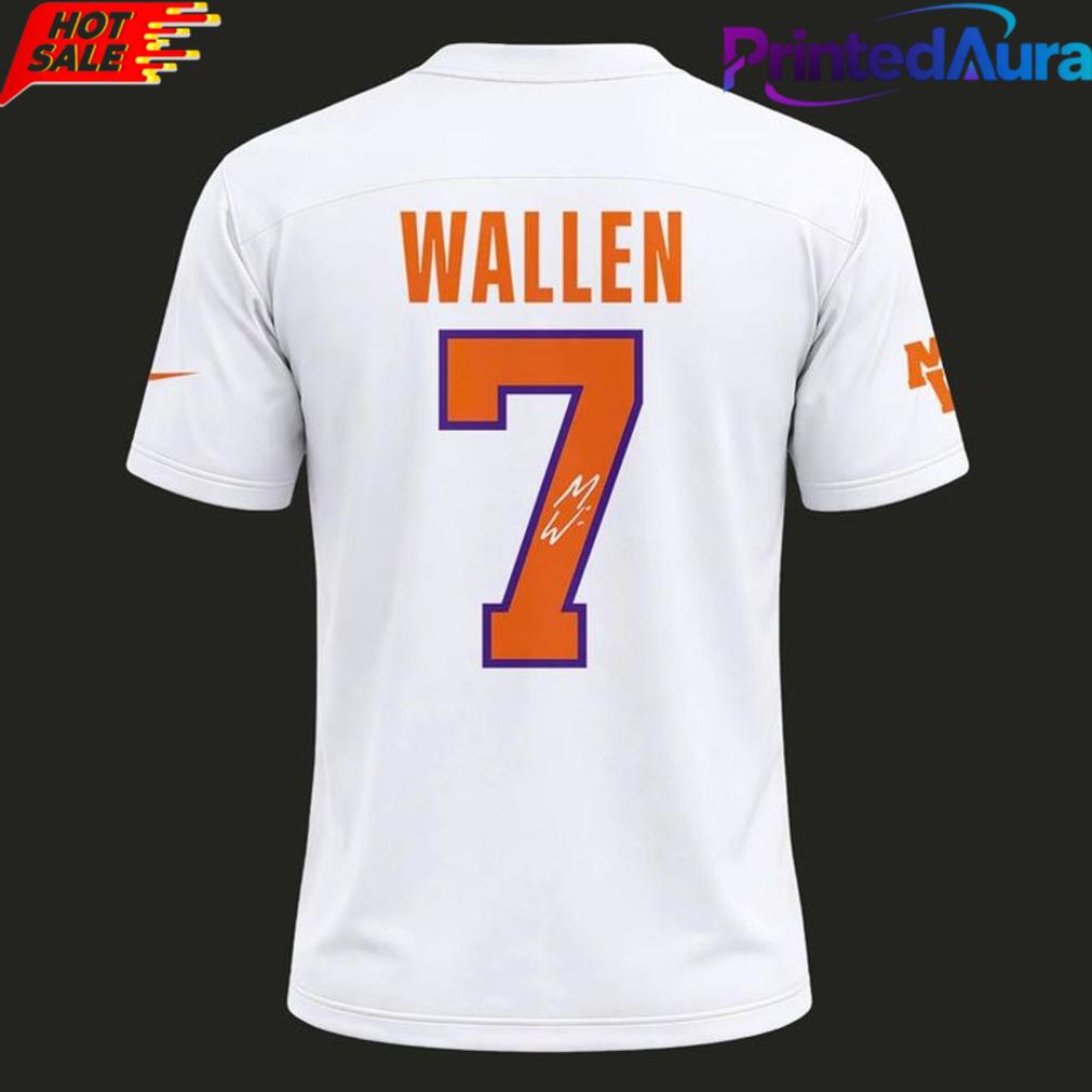 Morgan Wallen x Clemson Tigers White Football Jersey Morgan Wallen x Clemson Tigers White Football Jersey