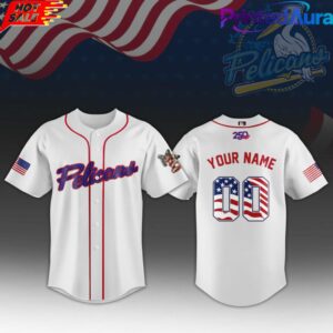 Myrtle Beach Pelicans 4th of July Baseball Jersey