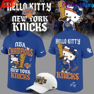NY Knicks 2026 NBA Finals Champs Hello Kitty Blue Tee