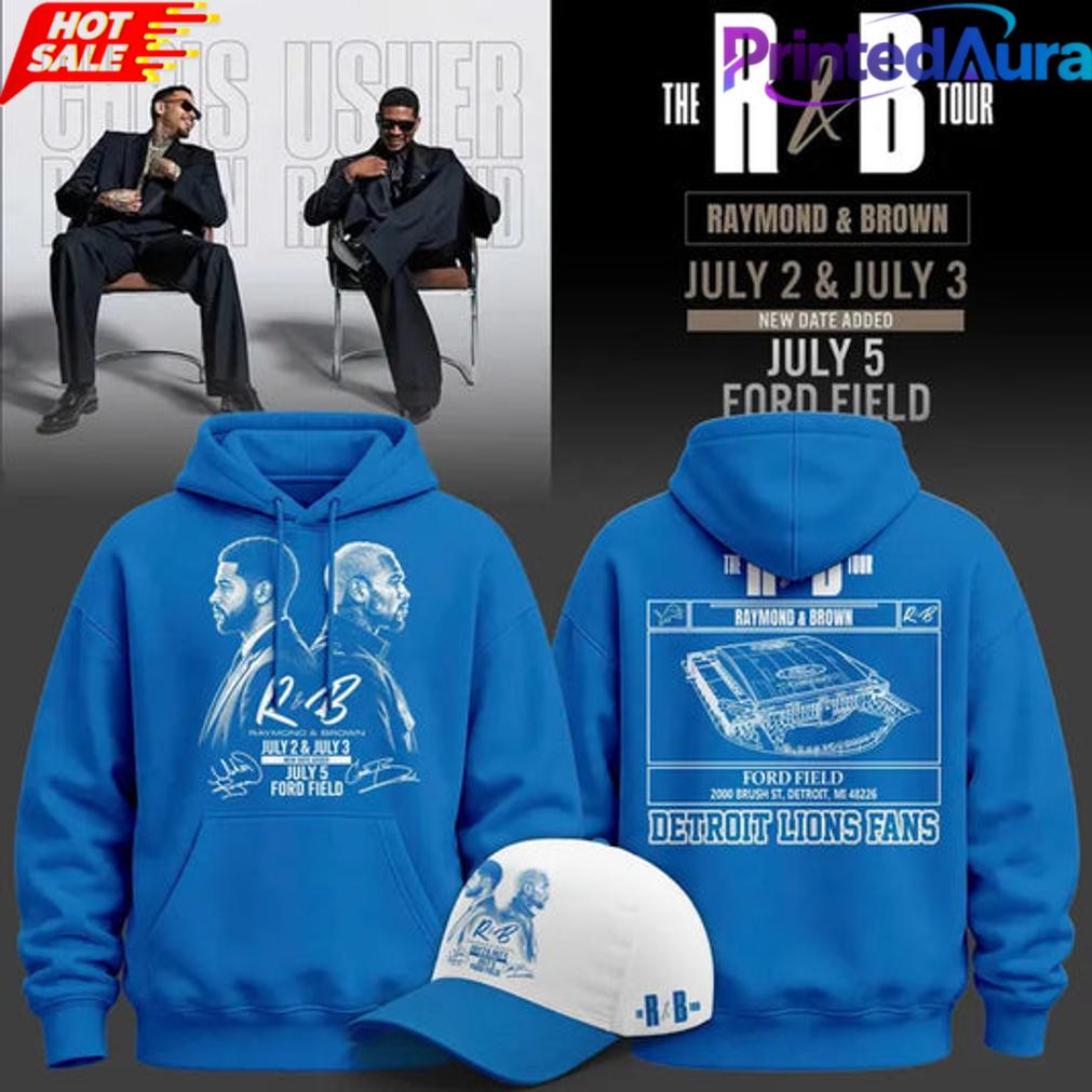 Chris Brown Usher Raymond x Detroit Lions The R&B Tour Hoodie Chris Brown Usher Raymond x Detroit Lions The R&B Tour Hoodie