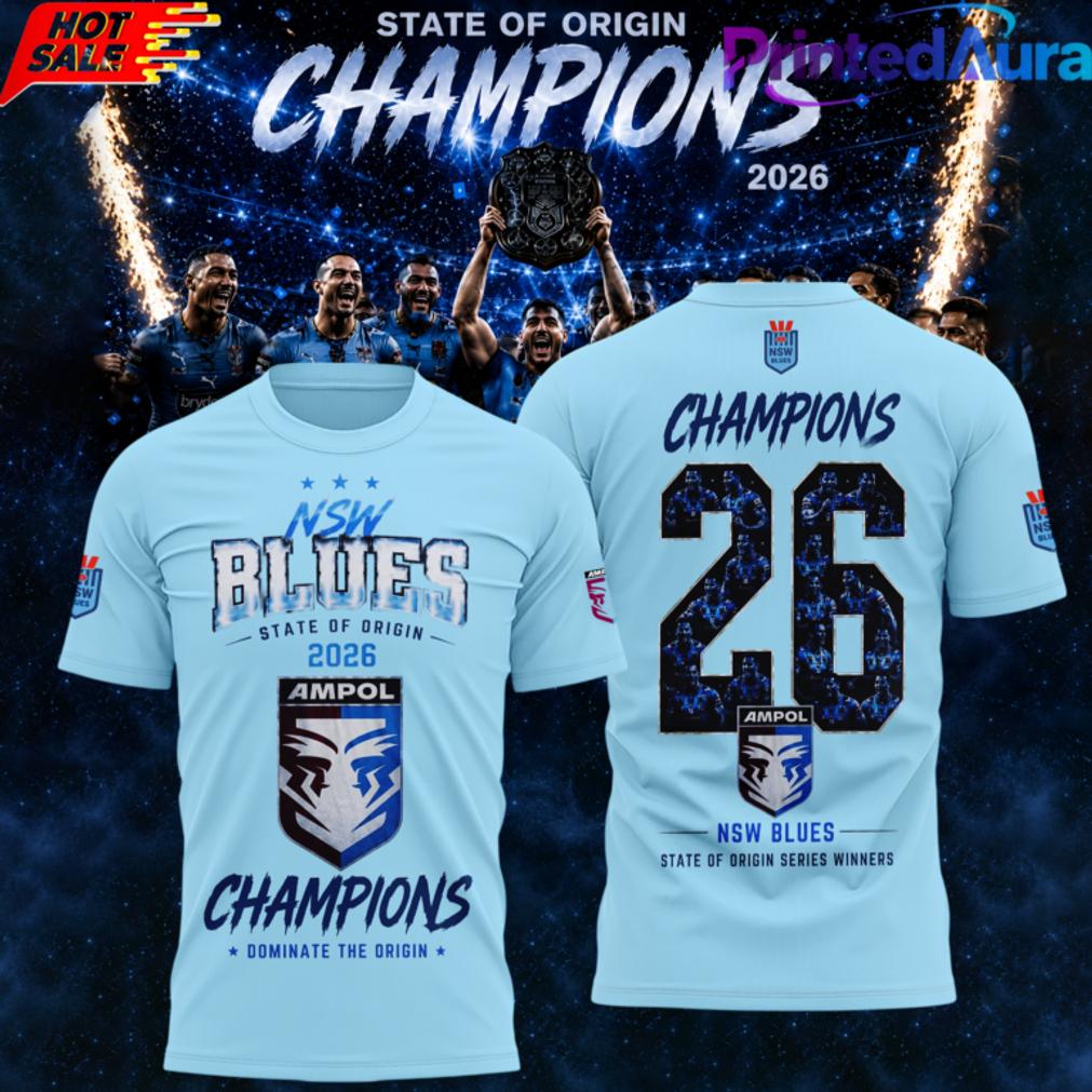New South Wales Blues 2026 State Of Origin Champions Champions Tee New South Wales Blues 2026 State Of Origin Champions Champions Tee