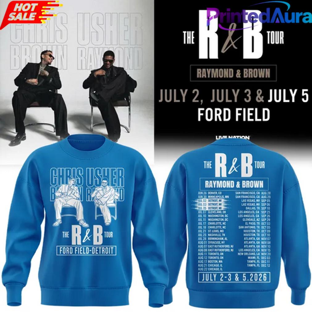 New Sweatshirt White Chris Brown Usher Raymond x Detroit Lions The RB Tour New Sweatshirt White Chris Brown Usher Raymond x Detroit Lions The RB Tour