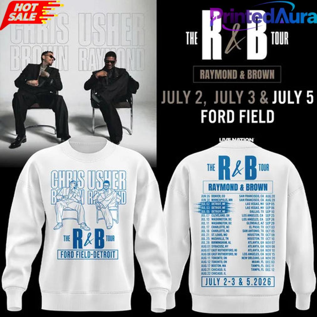 New Sweatshirt White Chris Brown Usher Raymond x Detroit Lions The RB Tour New Sweatshirt White Chris Brown Usher Raymond x Detroit Lions The RB Tour